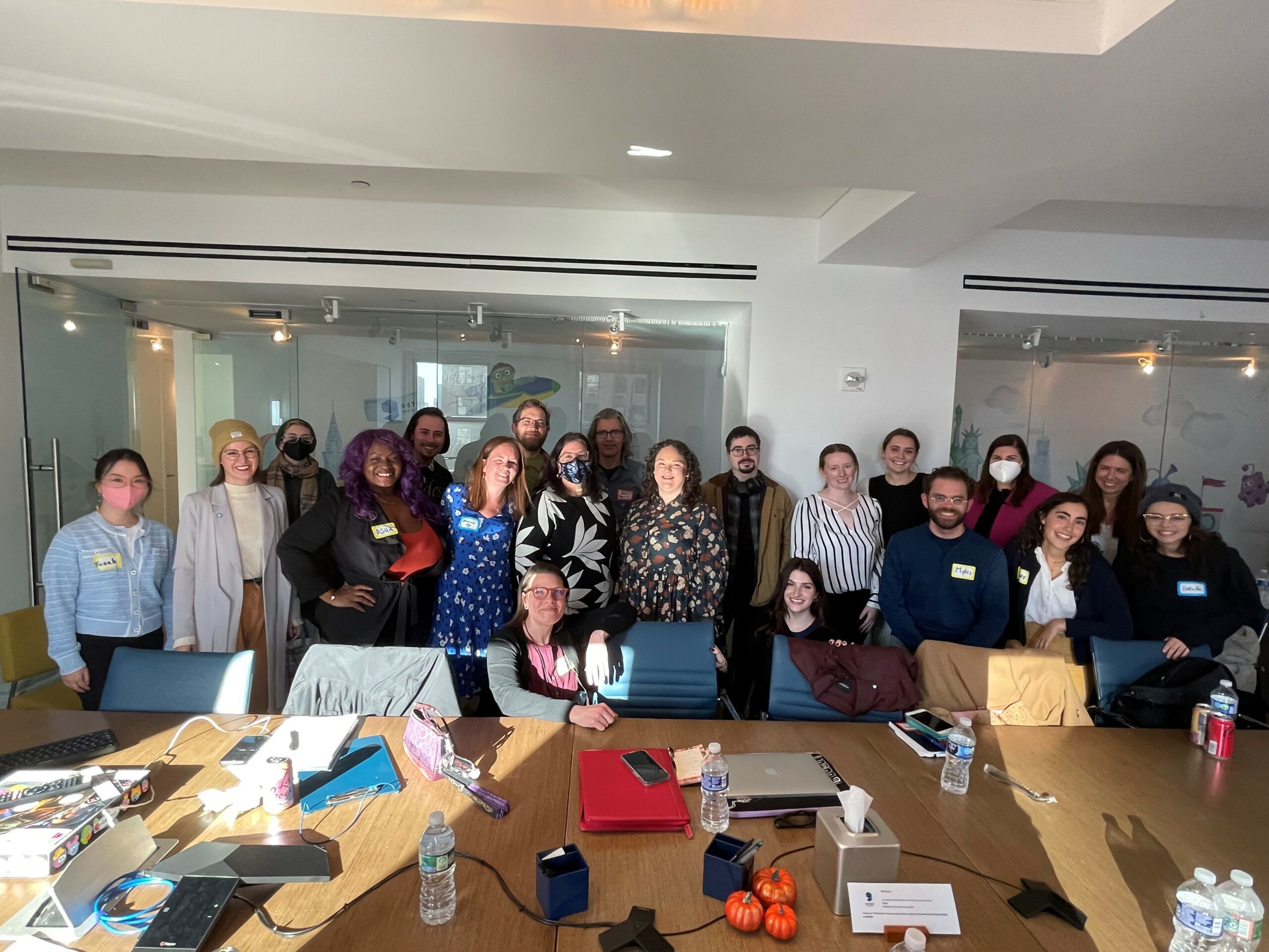 Group image of the Children's Content Lab participants in 9 Story board room in New York City.