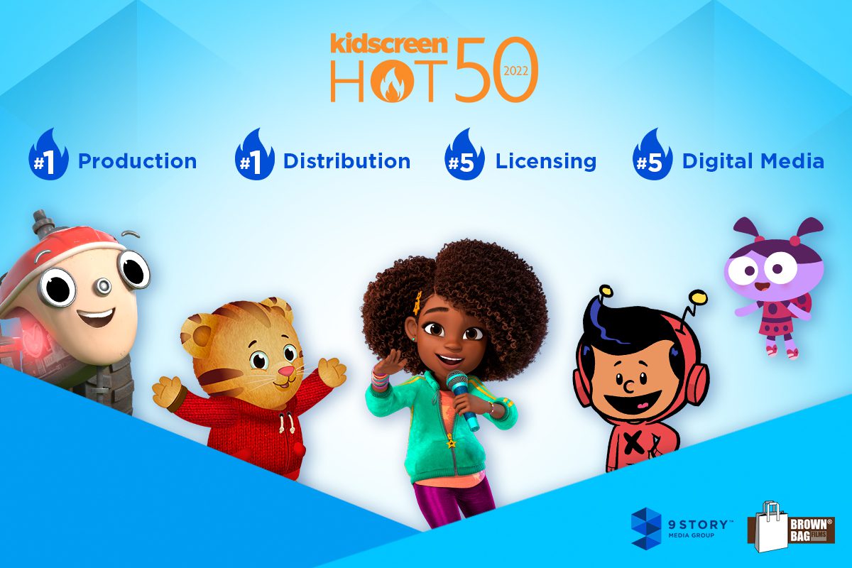 Banner with 2022 Kidscreen Hot 50 placements