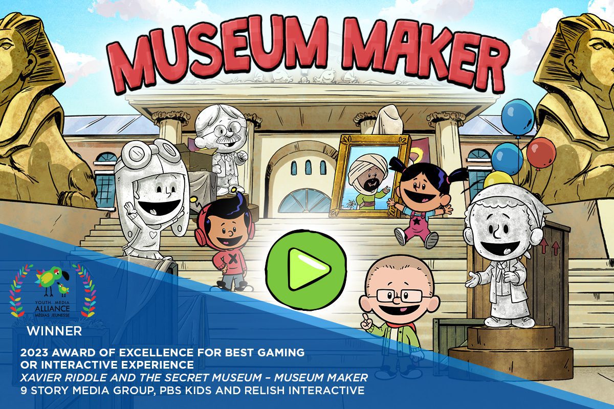 Graphic with the Museum Maker game title and award details.