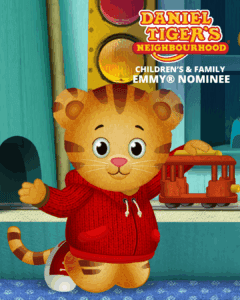 Daniel Tiger Emmy graphic and key art featuring Daniel Tiger